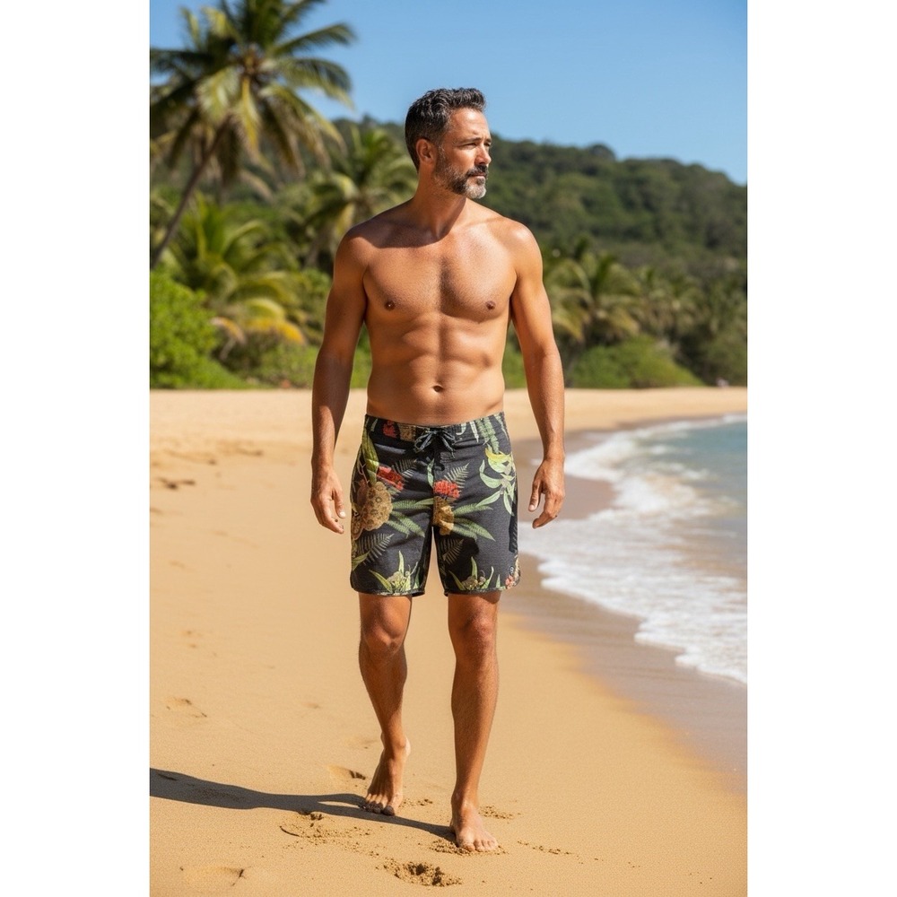 Roark Chiller 17"  Boardshorts Men's Size 32 Kiwi Camo Swim Shorts RB416 New